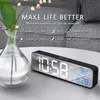 Desk Table Clocks Desk Table Clocks Music LED Digital Alarm Clock Temperature Date Display Desktop Mirror Clocks Home Table Decoration Voice Battery Z230704