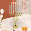 Ljushållare Hanukkah Chanukah Menorah Ornament 7 Grenar Hållare Stand För År Evenemang Jubileum Festival Dekoration