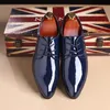 Sapatos formais Couro Masculino Pontiagudo Negócios Casual Britânico Lunfeng Estilista de Moda Coreano Laca Brilhante 230703