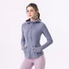 Lu samma yogalär definiera kvinnor sport Slim Fashion Temperament Jacket jacka ull huva fitness hoodie