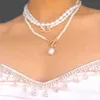 ZMMJOO elegante collar de perlas de corazón de Color dorado para mujer, collares de gargantilla de perlas asimétricas de moda 2023, joyería de boda de tendencia L230704