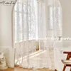 Cortinas cortina de renda francesa para sala de estar Branco de tule floral as persianas para o quarto cozinha de cortina cortina decoração de arco de casamento decoração