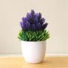 Decorative Flowers 1Pcs 19cm Artificial Plants Potted Fake For Office Home Living Room Outdoor Indoor Decor In Retro Pot Garden With Basin