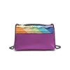 Kurt Geiger Rainbow Eagle Bird Head Sac pour femme avec panneau contrasté Chaîne Une épaule Sac à bandoulière