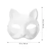 Masque Chat Mascarade Masques Blancs Animal Blanc Visage Vide Femmes Diy Halloween Cosplay Fête Enfant Femme Loup Costumes Masque De Chat L230704