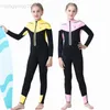 Wetsuits Drysuits Neopreen wetsuit voor kinderen met fleecevoering Warm houden 3,5 mm surfduikpak Jongens Scuba-pak uit één stuk Zwemkleding voor snorkelen HKD230704