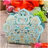 Emballage Cadeau 100 Pcs Mti Couleur Laser Cut Bonbons Creux Sacs Avec Ruban Faveurs De Fête De Mariage Boîtes Valentine Sac Drop Delivery Accueil Garde Dhtbl