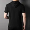 Männer Trainingsanzüge Top Grade Marke Designer Sommer Tops Mit Hoodie Männer T-shirt Zipper Einfarbig Kurzarm Casual Mode Kleidung 230703