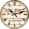 Zegary ścienne Retro czarny szary cyfry rzymskie sfatygowany szykowny wino Mannar zegar Home Office Art dekoracyjne zegarki