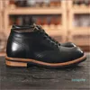 designer Läder Man Boots Rund Toe Herr Casual Sneakers Mode Herr Kort Boot