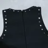 Siyah Klasik Kadın Lady Rivets Mini Seksi Bandaj Elbisesi Bodycon İyi Elastik Pist Resmi Parti İş Elbise Moda Şovu 1523