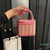 حقائب صيف مصممة شاطئية النساء مستحضرات التجميل مربع كروسودي ميني نسج حقيبة مربعة