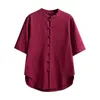 Chemises décontractées pour hommes 2023 été tunique Blouse à manches courtes col rond couleur unie Blusas Chemise Femme élégant vacances Chemise Camisas