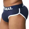 Underpants jockmail sexy maschile maschile cimera imbottita brief cotone traspirabile pad di miglioramento rimovibile e slip push up con l'anca con