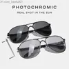 Solglasögon CAPONI Driving Pochromic Solglasögon av hög kvalitet Polarized Classic Brand Solglasögon för män de sol masculino BS8722 Z230704