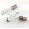 Tube de brillant à lèvres vide en or rose de qualité supérieure, contenant de rouge à lèvres liquide en plastique, bouteilles rechargeables de brillant à lèvres de forme carrée F20171147 Ihfrq