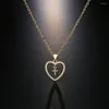 Pendant Necklaces Cmoonry Brand High Quality Gold Color Copper Party Jewelry Luxury CZ Trendy Cross Heart Necklace For Women Girl Gift