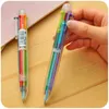 Ballpoint Pens 40 Pcs South Korean Creative Stationery Lovely Multi-color Ball-point Pen Rod Multifunctional Press Ink Color or 6 230703