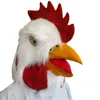 New White Plush Rooster Head Cover Latex Mask Full Face Chicken Head Funny Animal Dress Up Prom Halloween Party Masks Cosplay L230704