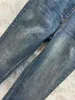 Itens de moda designer Jean Leisure Women Women Pant vintage azul pente de couro com calça de perna reta de perna reta Slim e Skinny Refined Fit Fit Roupas femininas 55