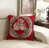 European Luxury Pillow Pillow Daisy Flower Sofa Cover For Living Room Decoration Waist Sleeping Persimmon Floral Pillowcase Navidad Home Decor YLW-002