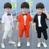 Abiti Estate Bambini Abito manica corta Ragazzi Performance Abiti per feste di compleanno Ragazzi formali Blazer Abiti per bambini Abbigliamento per feste di quindici giorniHKD230704