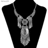 LOVBEAFAS 2022 Fashion Bohemian Choker Collar Necklace Vintage Tassel Statement Maxi Long Necklace Women Collier Femme Jewelry L230704