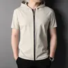 Männer Trainingsanzüge Top Grade Marke Designer Sommer Tops Mit Hoodie Männer T-shirt Zipper Einfarbig Kurzarm Casual Mode Kleidung 230703