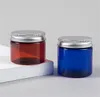 30g/50g Clear Blue Plastic Cream Jar 30ml/50ml Small Empty PET Bottle With Aluminum Screw Cap Cosmetic Packaging JL1432