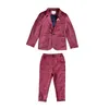 Abiti 2022 Matrimonio formale Costume da ragazzo 2 pezzi Blazer Pantaloni Abito da bambino Plaid Uniforme scolastica per bambini Abiti da festa per adolescentiHKD230704