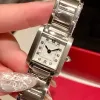 U1 Top AAA classique montre à quartz pour femme carrée Tank Series Must cadran littéralement incrusté d'échelle de diamant saphir étanche en acier inoxydable Ultra Thin Lady Wristwatch