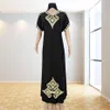 Ethnic Clothing Caftan Abaya Dubai Turkey Islam Kaftan Muslim Hijab Short Sleeve Summer Dress Embroidery Dresses For Women Robe Ar2655