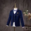 Suits Flower Boys Wedding Suit Children Birhtday Photograph Dress Kids Fromal Blazer Set School Child Graduation Performance CostumeHKD230704