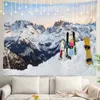 Tapestries skidsport tapestry vit snö berg vägg hängande vinter landskap tapestries sovrum vardagsrum sovsal dekor vägg filt trasa