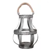 Bougeoirs Loft Retro Hurrican Glass Zinc Hand Craft Lantern