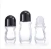 30ml 50ml Vidro Transparente Roll On Bottle Óleo Essencial Frasco de Perfume Dispensador de Viagem Garrafa de Vidro Roller Ball Tampa PP JL1440