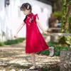 Abbigliamento etnico 2023 Summer Kids Dress For Children Girls Princess Fairy Clothes Abiti tradizionali cinesi Qipao Cheongsam Hanfu Style