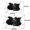 Autocollant de crâne d'halloween pour pare-brise arrière de voiture, décalcomanies d'atmosphère silencieuse d'horreur, décoration murale de Festival de fenêtre automobile, autocollants de voiture