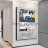 خلفيات Hip Hop Singer Singer JuiceWrld ألبوم ملصقات Cover Cover Juice Wrld Wall Art Canvas Prishs Raper Portrait Wall Art Pictrues Gifts J230704