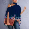 Women's Blouses Female Summer Top Batwing Sleeve Office Lady Elegant Stylish Women Print Loose Pullover Blouse For