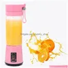 Frukt Grönsaksverktyg Elektrisk Juicer Bärbar 4 Blender Uppladdningsbar Usb Personlig 380Ml Utomhuspressare Drop Delivery Hemma Trädgård Dhe0E