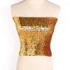 Kjolar 2 sätt bär mode bling kvinnliga kjolar guld paljett mini kort wrap strapless topps bodycon blyerts kjol faldas 230703