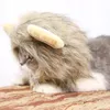 Kattdräkter 2023 Rolig Söt Husdjursdräkt Lejonman Peruk Keps Hatt För Hund Halloween Julkläder Finklänning med öron