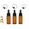 Flacons compte-gouttes en verre ambré de 5 ml 10 ml 15 ml 20 ml flacons avec pipette pour bouteilles d'huile essentielle de parfum cosmétique F20171281 Ccxqc