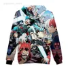 Huvtröjor herr Mode My Hero Academia Bakugou Katsuki 3D-tryckta hoodies Casual Huvtröja Skoluniformer HKD230704