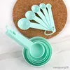 Measuring Tools Kitchen Accessories Pure Color DIY Baking Supplies Plastic Cups Spoons Set Stackable Combination Measuring Tools R230704