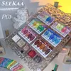 Falska naglar Glitter Reflekterande Gel Nagellack Semipermanent holografiska paljetter Soak Off UV Färgglada DIY Art Lacker 230704