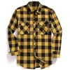 Men's Casual Shirts Men Casual Plaid Flannel Shirt Long-Sleeved Chest Two Pocket Design Fashion Printed-Button (USA SIZE S M L XL 2XL) Z230707