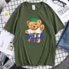 Men's T Shirts Cheerful Teddy Bear Boy Today Is Your Day T-Shirt Men'S Casual Large Size Shirt Loose Street Tops Cotton Soft Male Tee