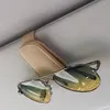 Étuis pour lunettes de soleil Multifonctionnel lunettes de voiture clip lunettes de voiture cadre peau de vache intérieur pare-soleil boîte de rangement lunettes de soleil de voiture clip carte facture clip 230703